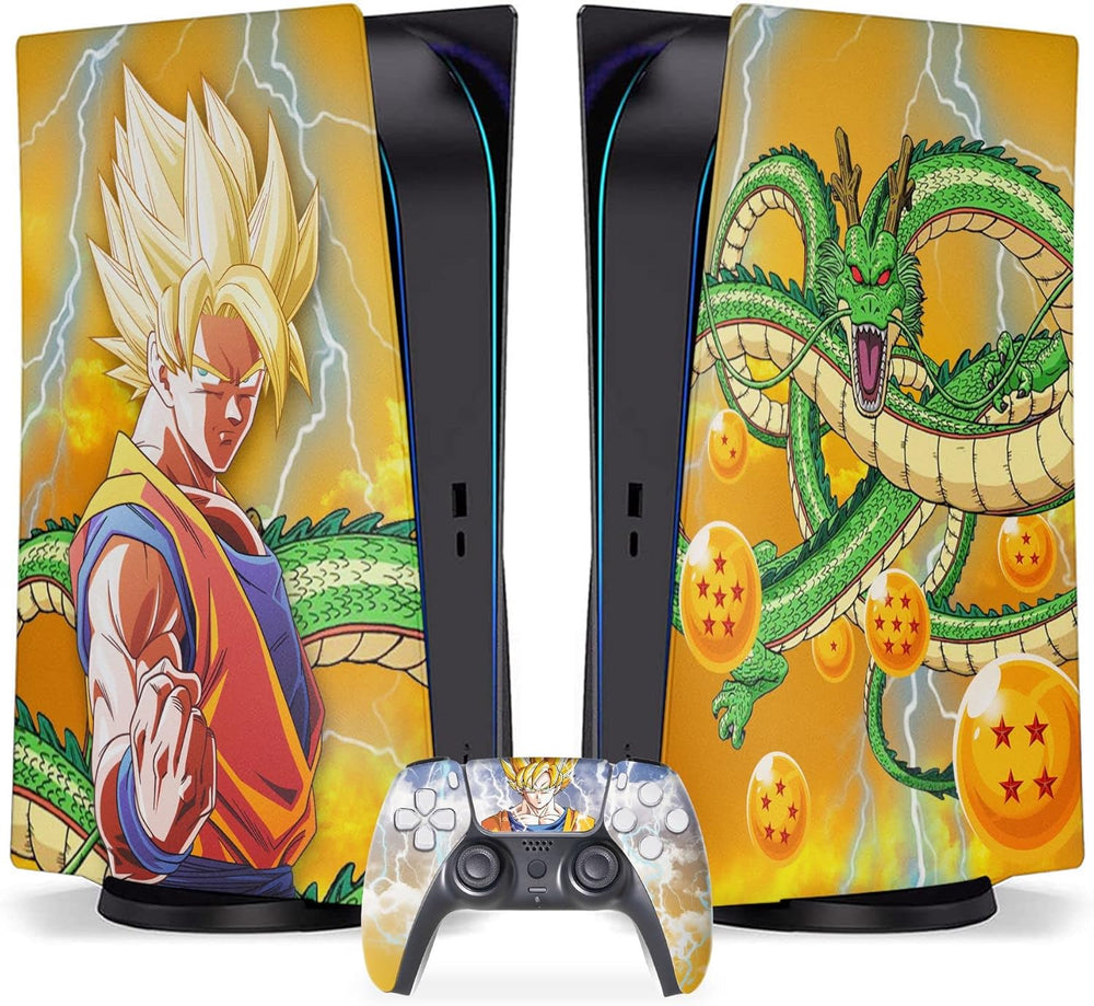 PS5 Console Cover - DBZ Goku & Shenron | Rush Controller Plates & Control Skin Cover