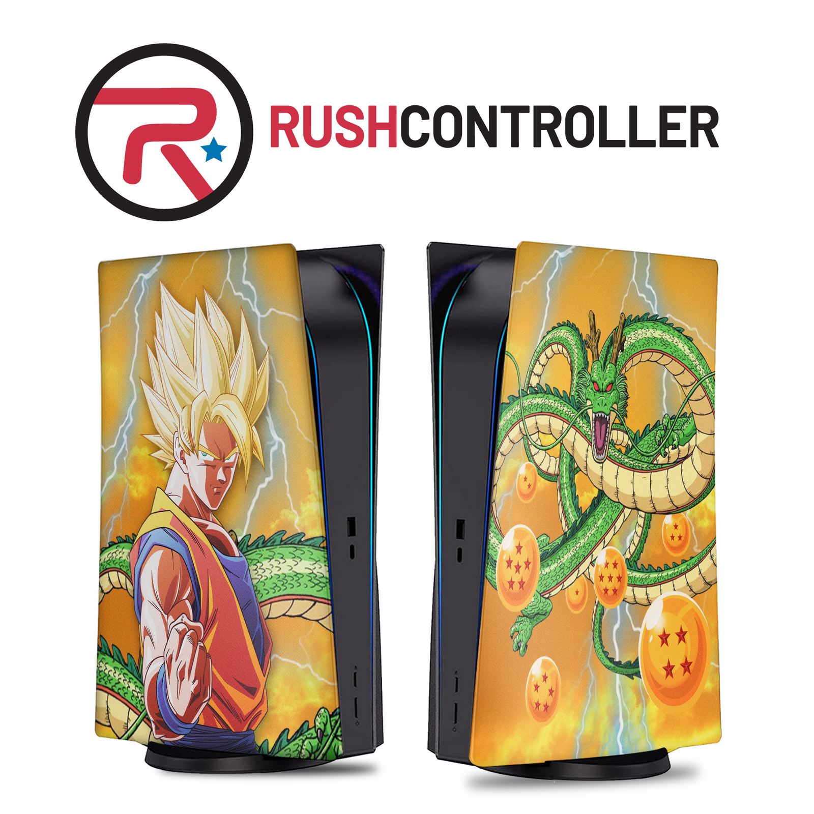 PS5 Console Cover - DBZ Goku & Shenron | Rush Controller Plates Only