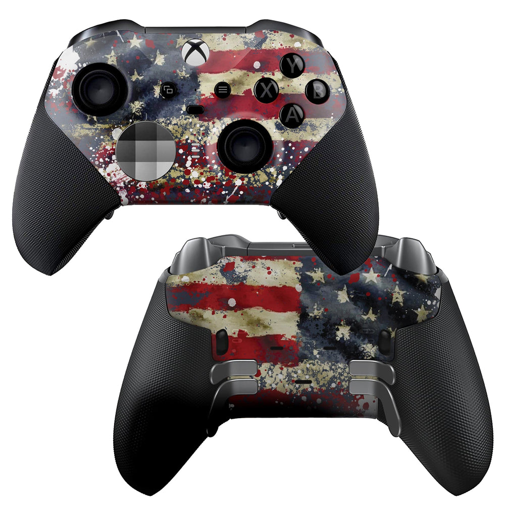 Xbox Elite Controller - Tattered Flag | Rush Controller SERIES 2- Front & Back Print