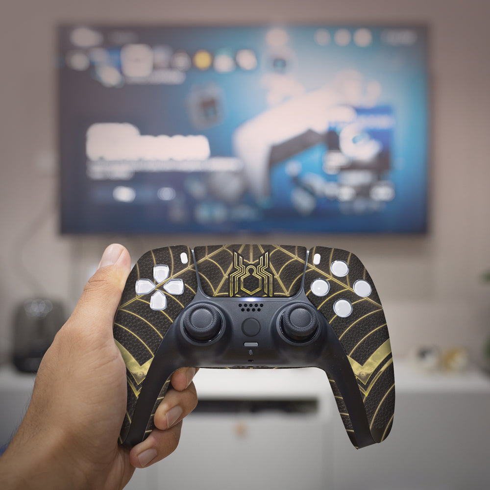 Custom PS5 Controller - Spider-man Gold | Rush Controller Non-modded Front design