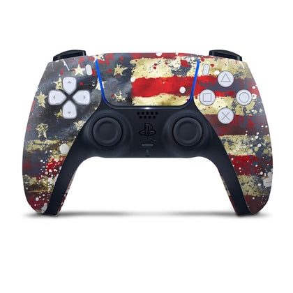Custom PS5 Controller - Tattered Flag | Rush Controller Non-modded Front design