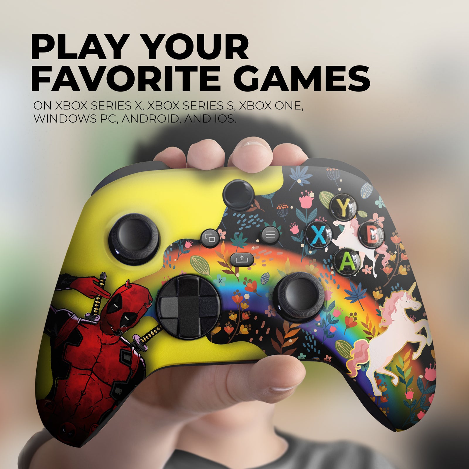 Custom Xbox Controller - Deadpool Unicorn | Rush Controller Modded Front Print Only