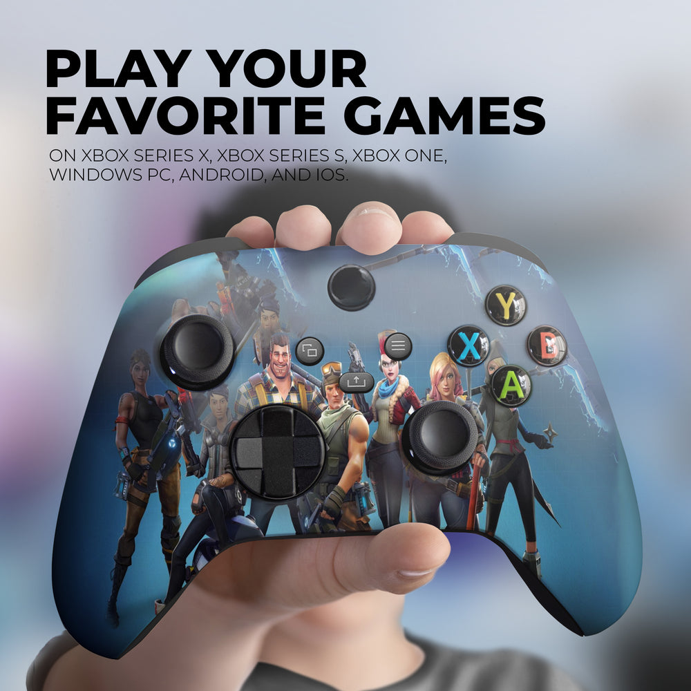 Custom Xbox Controller - Fortnite Blue | Rush Controller Modded Front Print Only