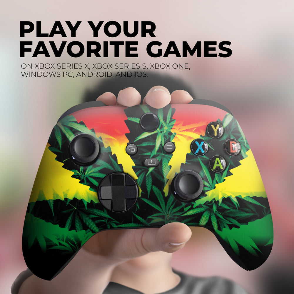 Custom Xbox Controller - Green Weed Grass | Rush Controller Modded Front Print Only