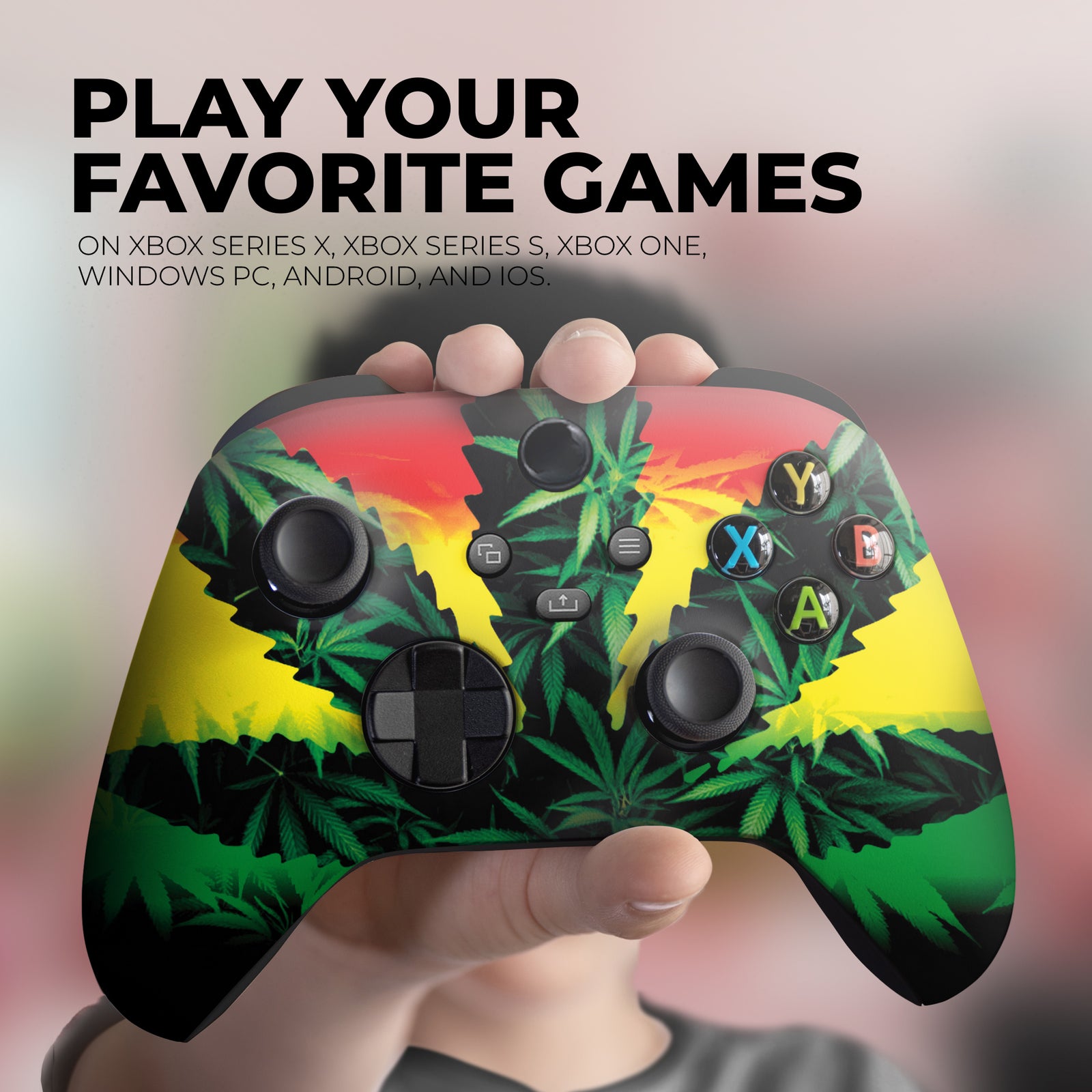 Custom Xbox Controller - Green Weed Grass | Rush Controller Modded Front Print Only