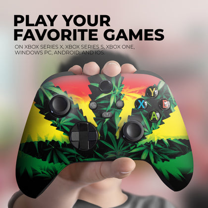 Custom Xbox Controller - Green Weed Grass | Rush Controller Modded Front Print Only