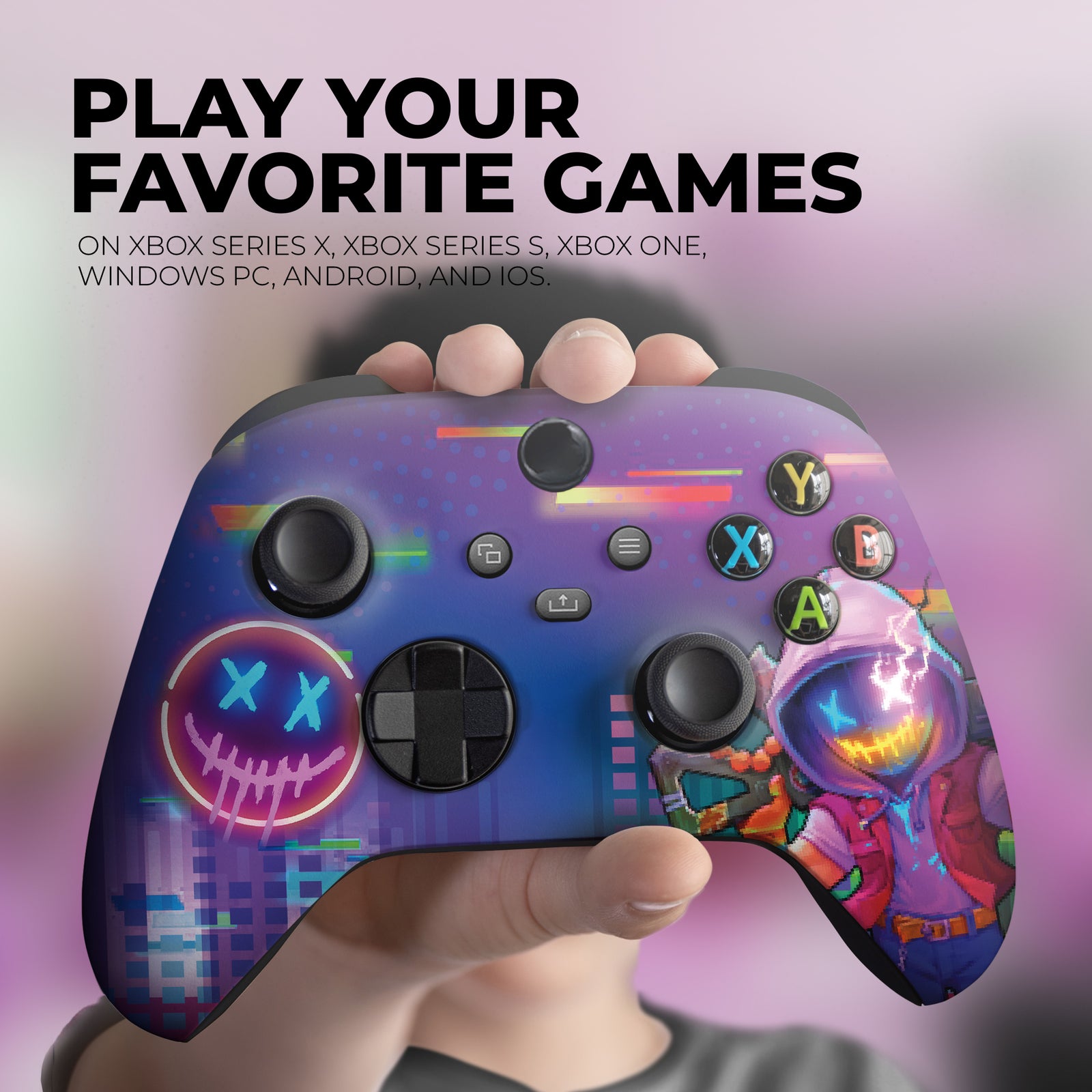 Custom Xbox Controller - Neon Abyss | Rush Controller Modded Front Print Only