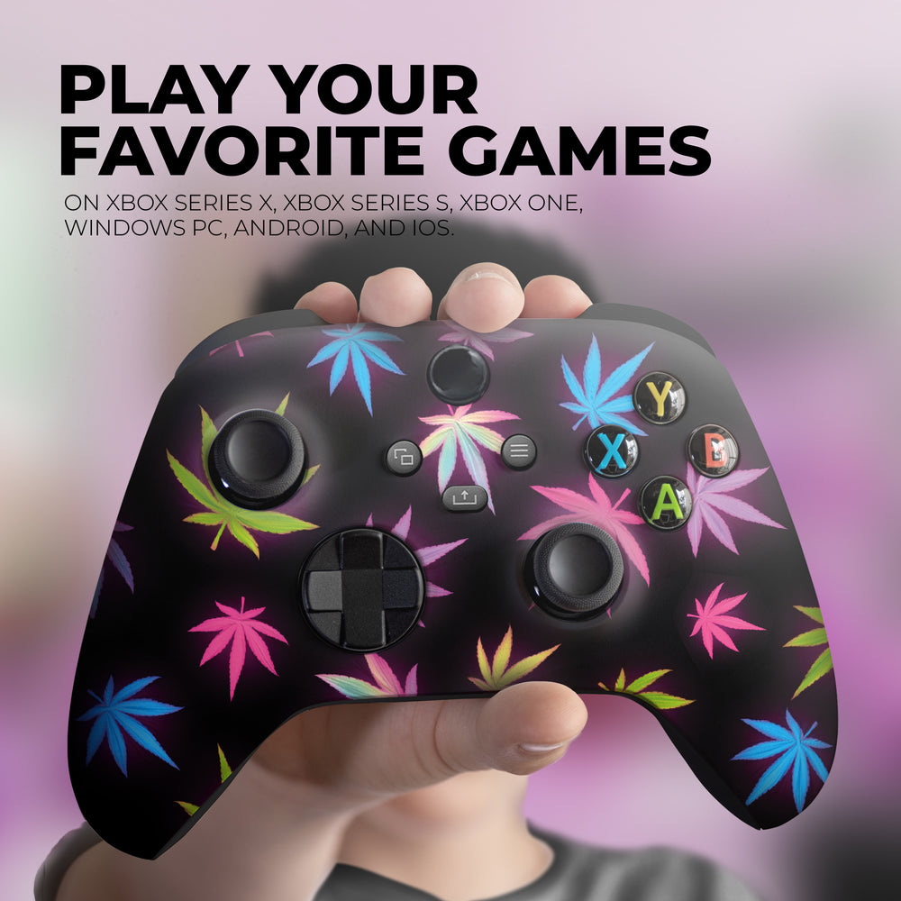 Custom Xbox Controller - Neon Weed | Rush Controller Modded Front Print Only