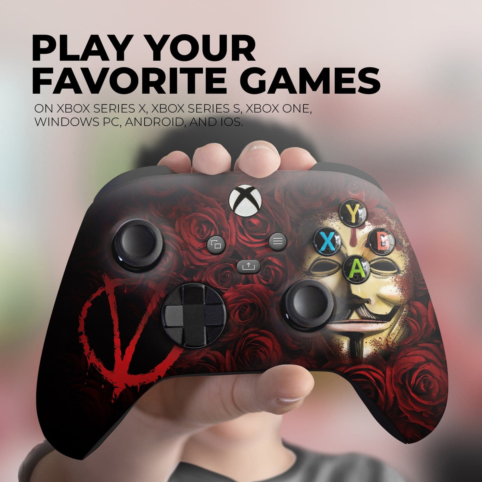 Custom Xbox Controller - V For Vendetta | Rush Controller Modded Front Print Only