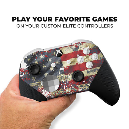 Xbox Elite Controller - Tattered Flag | Rush Controller CORE- Front Print Only