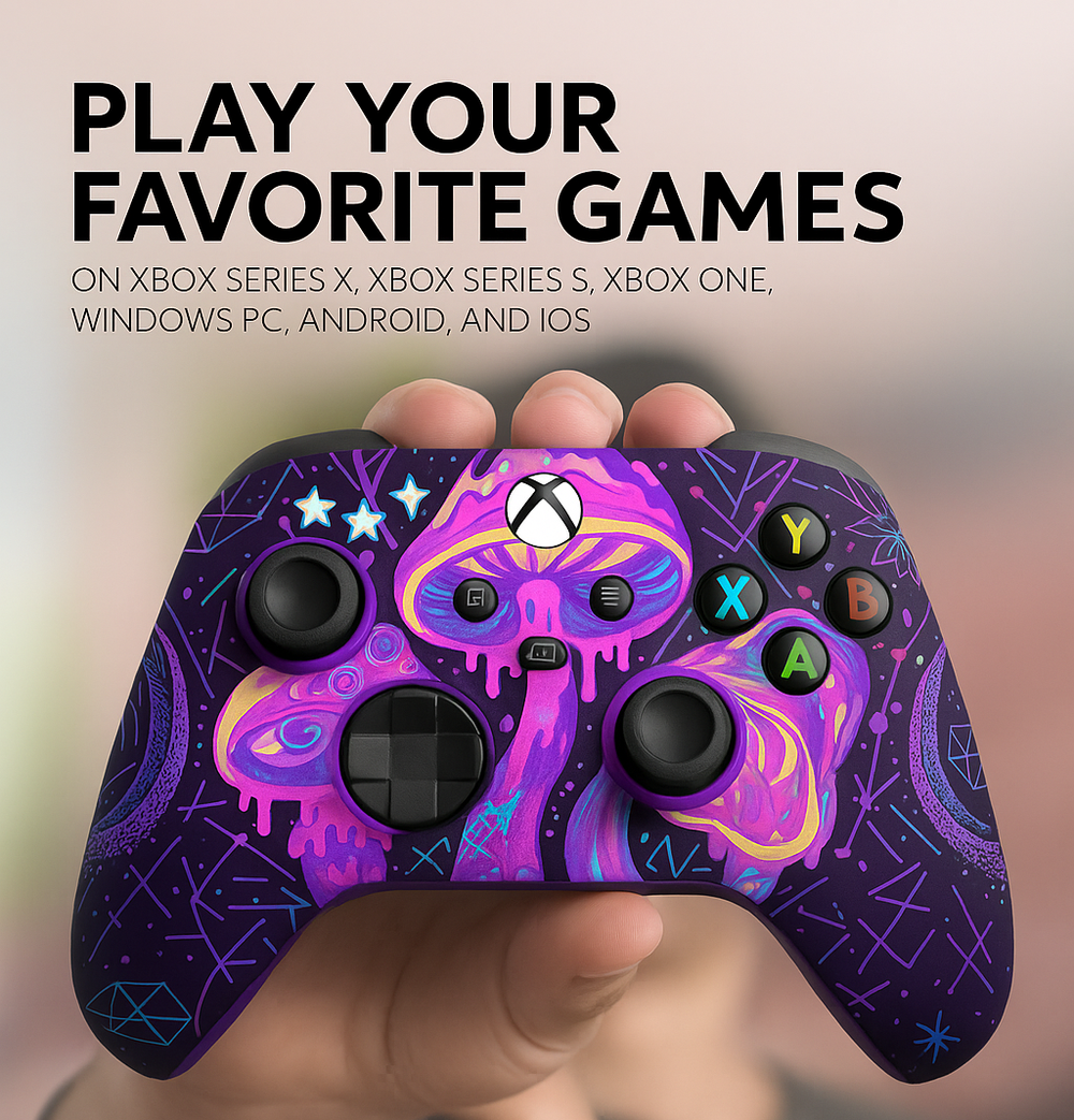 Custom Xbox Controller - Psychedelic Art | Rush Controller Modded- Front Print Only